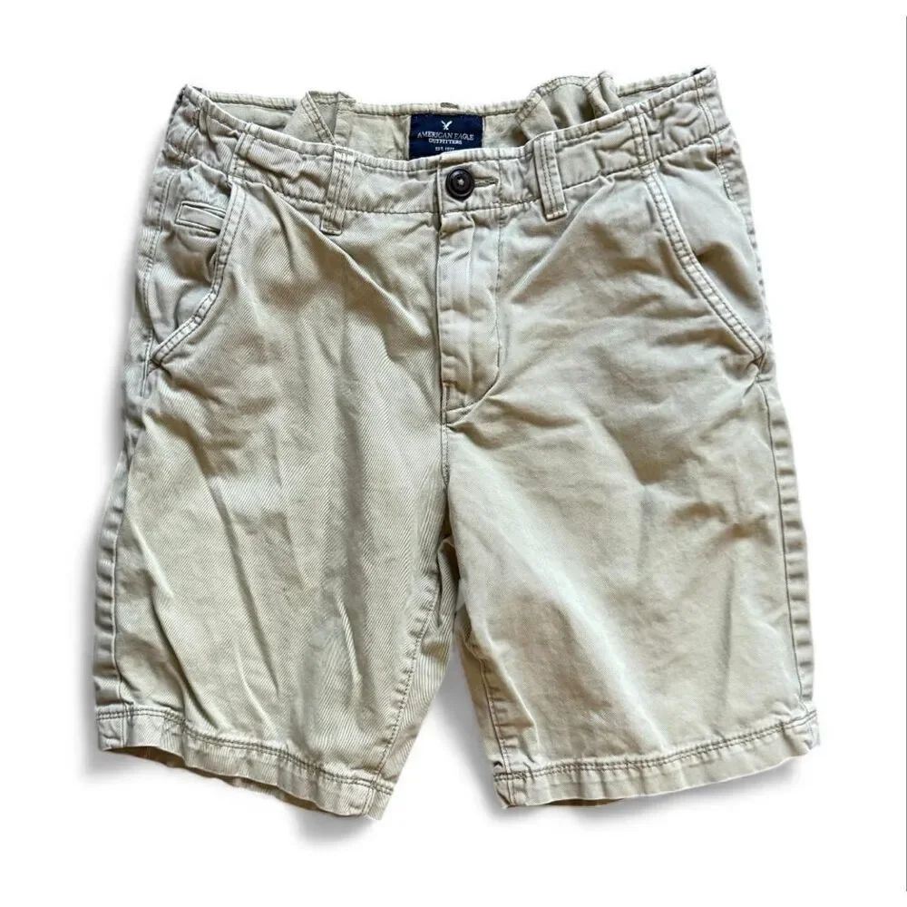 Mens American Eagle Khaki Chino Classic Everyday Shorts - Sz 28